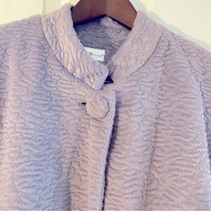 Preswick & Moore Women’s Vintage One Button  Mandarin Collar Plush Jacket Size S